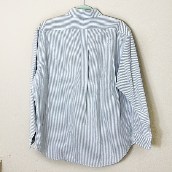 Ralph Lauren Classic Fit Stripe White Blue Botton Down Shirt size 16 1/2 (32-33) - Picture 2 of 8